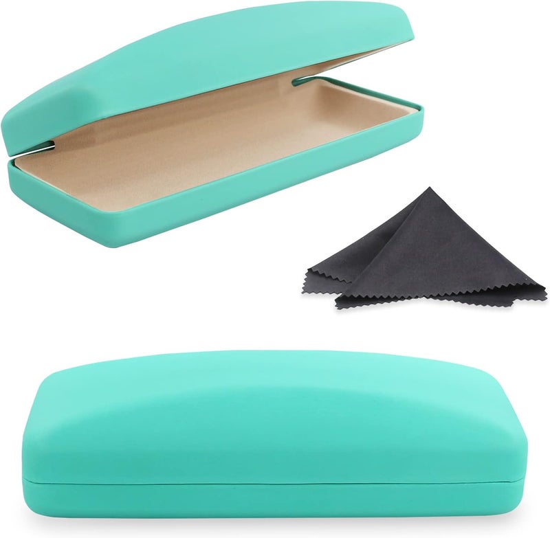 SMARTTOP Hard Shell Eyeglass Case- Glass Case With Cleaning Cloth, Glasses Case hard shell for men women - Image 1